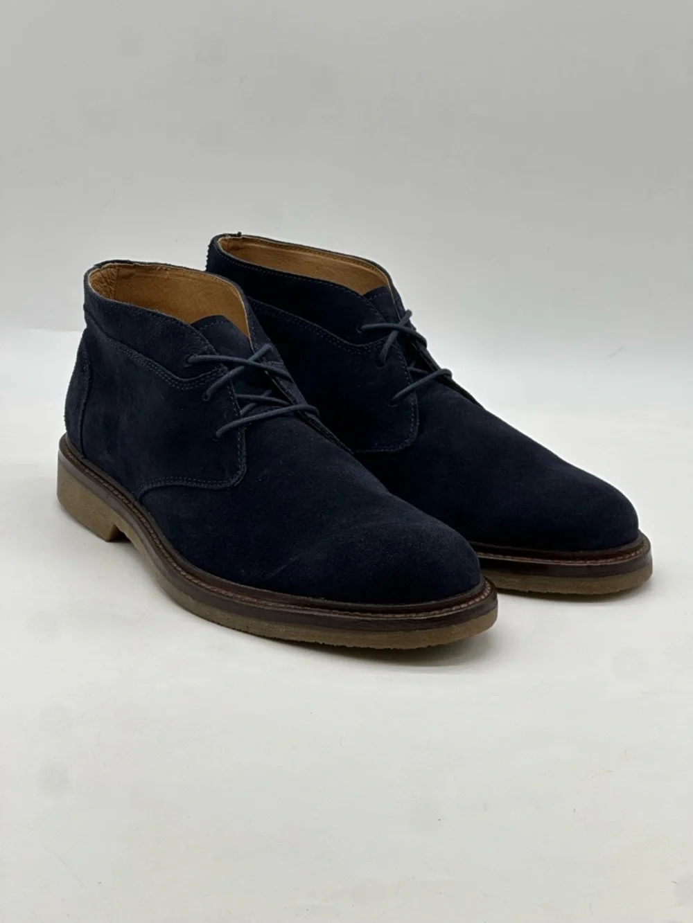 Trask Colton Navy Suede Chukka Boots. 9